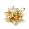 Rack Plating Brass Cubic Zirconia Pendants KK-M267-02G-2