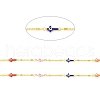 Handmade Brass Enamel Cross with Evil Eye & Bar Link Chains CHC-D032-05G-2