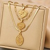 304 Stainless Steel Pendant 3 Layer Necklaces for Women FS-WG3B4D3-11-1