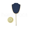 Bust Shaped Microfiber Necklace Display Stands with Golden Tone Aluminum Alloy Support ODIS-H006-01C-2