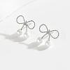 Elegant S925 Sterling Silver Butterfly Stud Earrings FM3729-2-2
