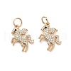 Brass Micro Pave Cubic Zirconia Pendants KK-B133-03G-1