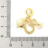 Rack Plating Brass Micro Pave Cubic Zirconia European Dangle Charms KK-P270-02B-G-3