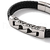 Men's Braided Black PU Leather Cord Bracelets BJEW-K243-22AS-2