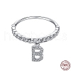 Rhodium Plated 925 Sterling Silver Micro Pave Clear Cubic Zirconia Finger Ring for Women RJEW-F150-16B-02P-2