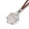 Brass Bar Link Chains Macrame Pouch Empty Stone Holder for Pendant Necklace Making NJEW-JN04488-02-5