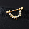 316 Surgical Stainless Steel Micro Pave Clear Cubic Zirconia Piercing Nipple Rings WGC2D91-01-1