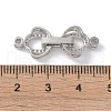 Rack Plating Brass Micro Pave Clear Cubic Zirconia Fold Over Clasps KK-NH0002-03F-P-3
