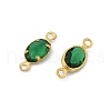 Brass K9 Glass Connector Charms KK-K295-01G-05-2