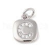 Rack Plating Brass Micro Pave CLear Cubic Zirconia Charms KK-E110-14P-C-1
