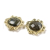 Natural Labradorite Faceted Connector Charms G-M431-09G-02-2