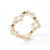 Glass Pearl Beads Finger Rings X1-RJEW-TA00005-4