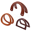 CHGCRAFT 6 Pcs 3 Styles Dyed Wood Bag Handles WOOD-CA0001-19-1
