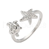 304 Stainless Steel Open Cuff Finger Rings for Women RJEW-B109-07P-02-4