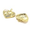 Brass Micro Pave Clear Cubic Zirconia Pendants KK-K365-04I-G-1