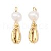 Natural Cultured Freshwater Pearl & Brass Pendants KK-U062-05G-1
