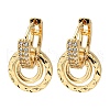 Brass Micro Pave Clear Cubic Zirconia Dangle Hoop Earrings EJEW-E295-02KCG-1