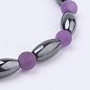 Non-Magnetic Synthetic Hematite Beads Stretch Bracelets BJEW-JB03263-3