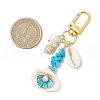 Synthetic Turquoise Chip Beads and Shell Pendant Decorations HJEW-JM02915-02-3