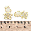 Brass Micro Pave Clear Cubic Zirconia Pendants KK-L213-043G-01-3