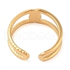 Ion Plating(IP) 304 Stainless Steel Open Cuff Rings for Women RJEW-Z057-10G-04-3