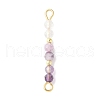Faceted Round Natural Quartz Crystal & Amethyst & Lepidolite Beaded Connector Charms PALLOY-JF03530-07-1