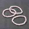 Natural Rose Quartz Beaded Stretch Bracelets BJEW-D446-B-11-10