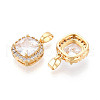 Brass Micro Pave Cubic Zirconia Pendants KK-N272-05G-2