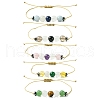 8mm Round Adjustable Healing Gemstone Beads Braided Bracelets for Anxiety BJEW-JB10902-1