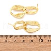 Nuggets Brass Dangle Stud Earrings EJEW-R025-13G-5