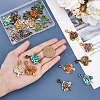 21Pcs 21 Styles Mixed Gemstone Chip  European Dangle Charms PALLOY-AB00057-3