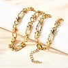 304 Stainless Steel Oval Textured Infinity Link Chain Necklaces for Women Men NJEW-K249-20A-G-1