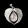 Natural Rose Quartz Teardrop Pendants KK-K331-02P-02-2