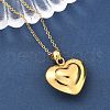 201 Stainless Steel Love Heart Pendant Necklaces for Women NJEW-Z069-01G-02-3