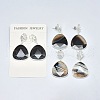 Natural Stripe Agate Dangle Stud Earrings EJEW-L228-06S-1