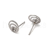 Flat Round 201 Stainless Steel Stud Earring Findings STAS-Q315-06P-2