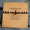 Handmade Beaded Cross Natural Gemstone Men's Bracelets NG9757-3