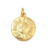 Flat Round with Sun Rack Plating Brass Pendants KK-I716-18G-1