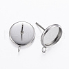 Non-Tarnish 304 Stainless Steel Stud Earring Settings STAS-H380-C-13P-1
