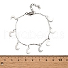304 Stainless Steel Moon Charm Bracelets BJEW-R021-01P-5