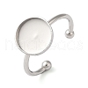 Non-Tarnish 304 Stainless Steel Open Cuff Ring Components X-STAS-I306-05C-P-2