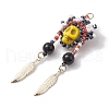 Seed Glass & Synthetic Turquoise Pendant PALLOY-MZ00243-04-3
