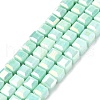 Electroplate Opauqe Glass Beads Strands EGLA-U004-02F-1