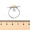 Brass Micro Pave Cubic Zirconia Cuff Rings for Women RJEW-F184-01B-GP-5