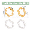   40Pcs 2 Colors Rack Plating Brass Bead Frames KK-PH0006-31-2
