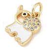 Elephant Rack Plating Brass Micro Pave Cubic Zirconia Charms KK-P287-03G-2