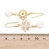 Brass Micro Pave Clear Cubic Zirconia Dangle Stud Earrings EJEW-F362-08G-5