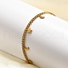 304 Stainless Steel Moon & Star Charm Bracelets BJEW-R021-05G-1
