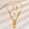 Vintage Alloy Hollow Out Tassel Necklaces & Earrings Set for Women Wedding Party LC7406-5