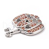Eco-friendly Brass Micro Pave Dark Orange Cubic Zirconia Pendants KK-D079-22P-3